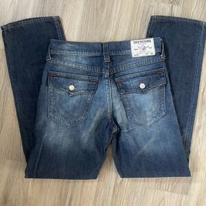 True Religion Denim Jeans Ricky Straight With Flaps 32x34 Excellent!